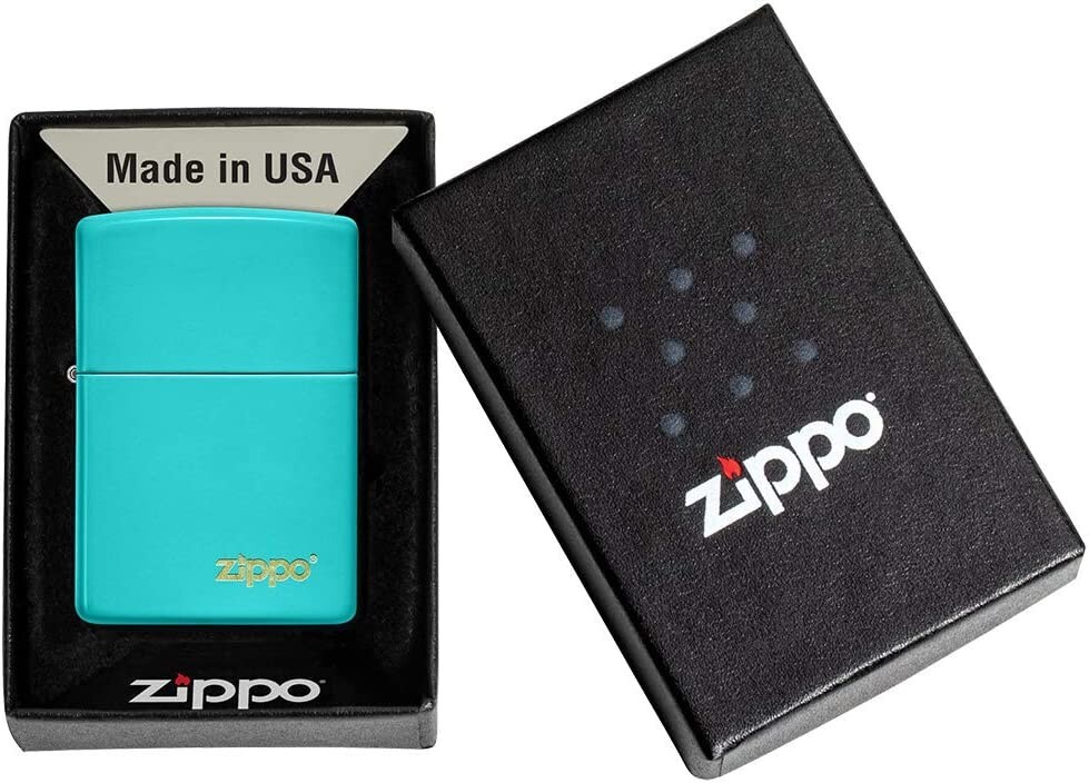 Zippo Flat Turquoise Logo 49454ZL
