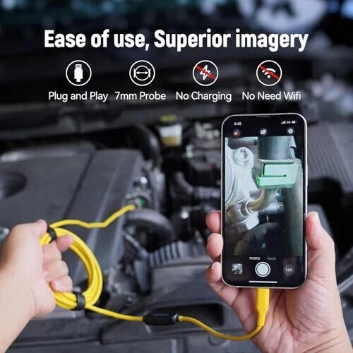 DEPSTECH Endoscope Camera with Lights 7mm Slim Probe Borescope Inspection Ca