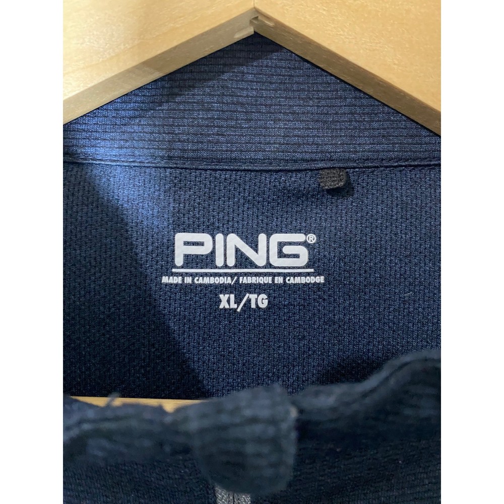 Ping EUC Mens SensorCool 1/4 Zip Golf Pullover Navy Blue Heather XL Long Sleeve