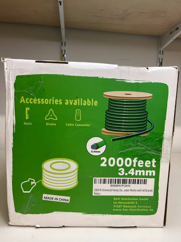2000 ft Boundary Wire 3.4mm Green Heavy Duty Replacement Cable Spool