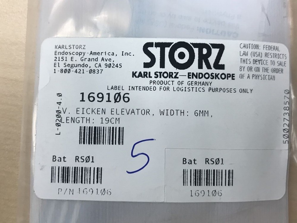 169106 KARL STORZ  Eicken elevator, 19cm, 6mm