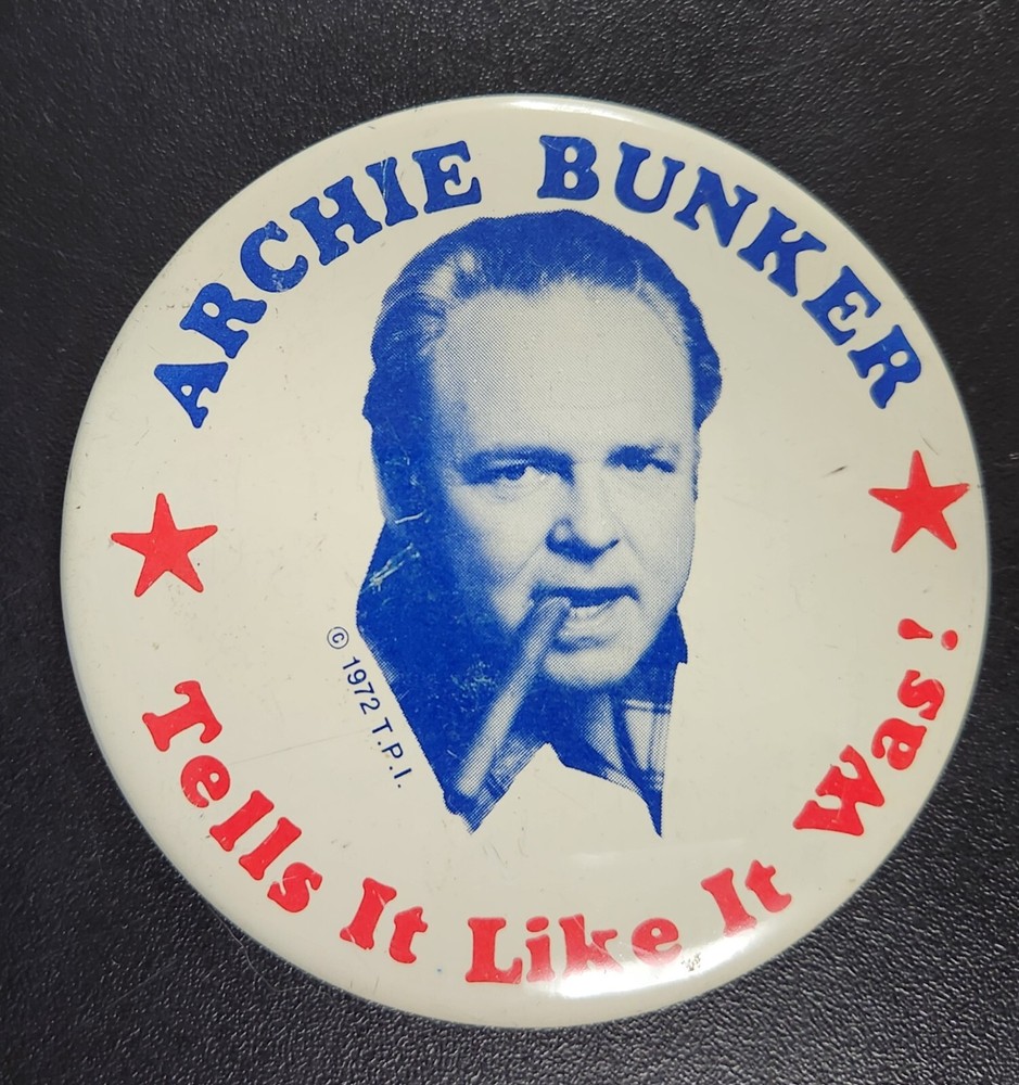 Vintage 1972 "Archie Bunker" Pinback Button
