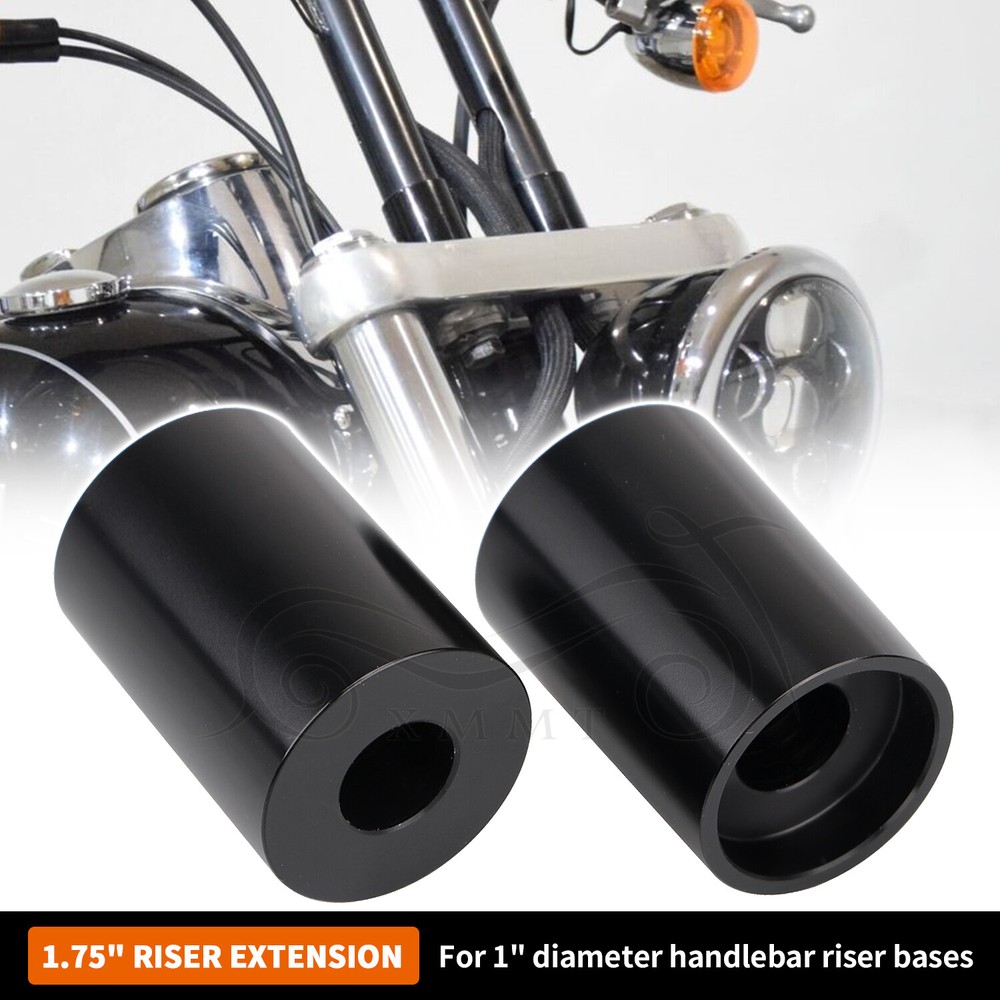 Motorcycle CNC 1.75" Handlebars Riser Extensions For Harley 1" Bars Dyna Softail