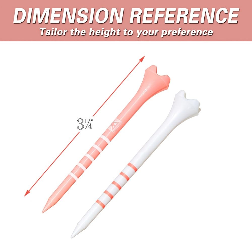 Durable Plastic Golf Tees 60Pack 23/4" & 31/4" Sizes, Assorted Colors