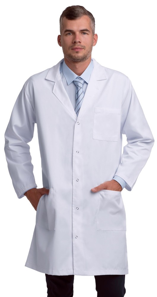 Professional Unisex Coat 40 Inch Length Snap Closing Multiple Pockets