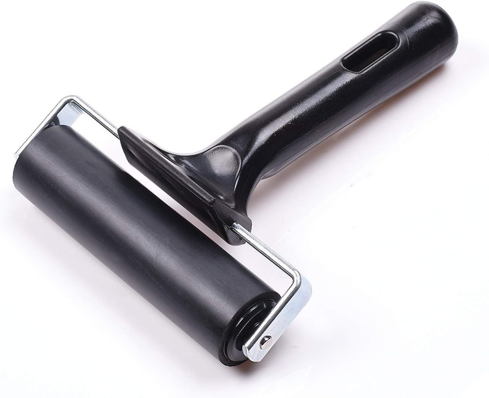 Non-Slip Rubber Brayer Roller - Essential for Printmaking & Crafts