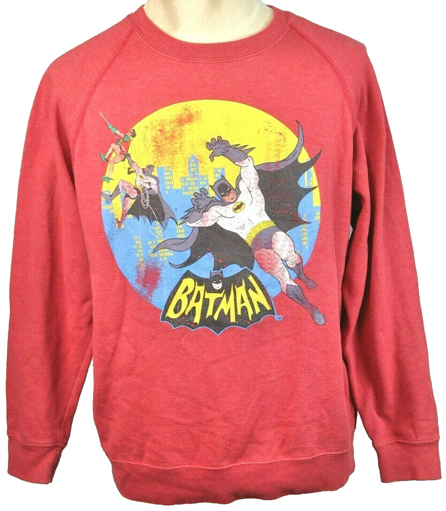 Batman Robin DC Comics Mens Sweatshirt size Large Pullover Retro Throwback