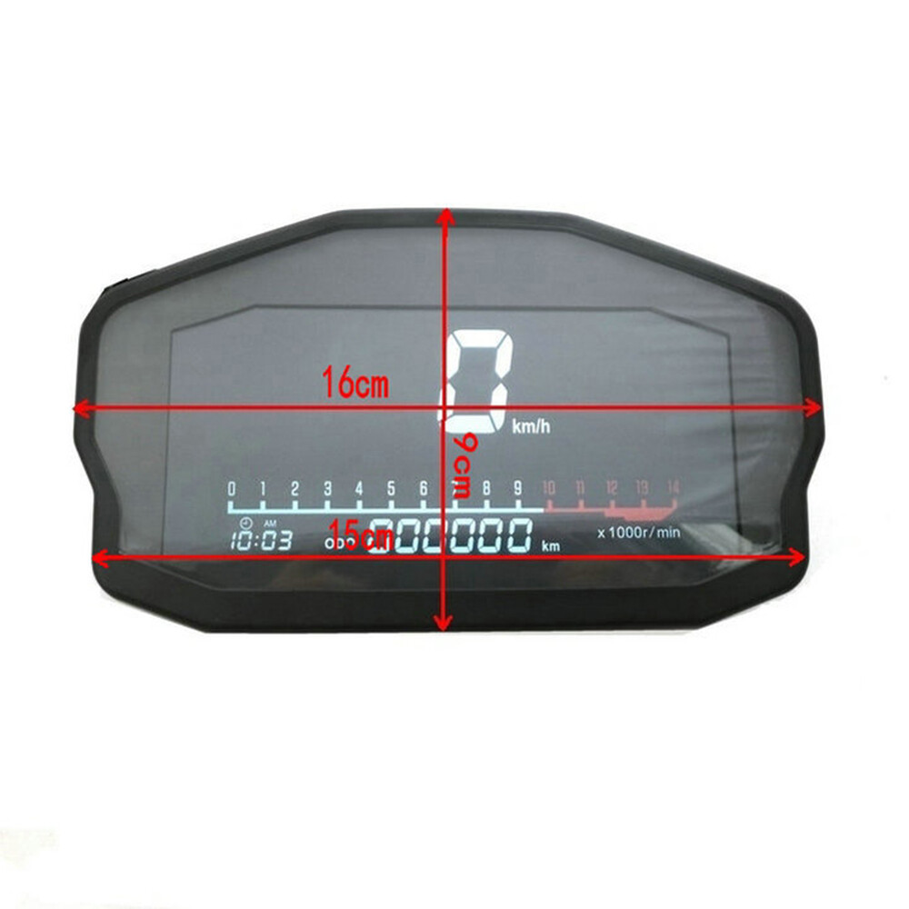1Pc Digital Motorcycle Dash Panel LCD Dashboard DC 8-12V Motorcycle Odometer