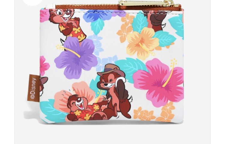 NEW Disney Loungefly Chip & Dale Coin Purse Rescue Rangers Hawaiian Zip Pouch