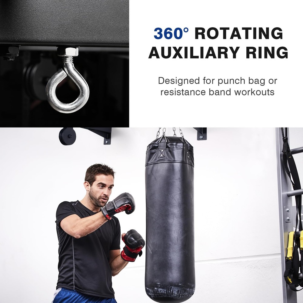 Multifunctional Wall Mounted Pull Up Bar with Pulley System (16"/24" APART)