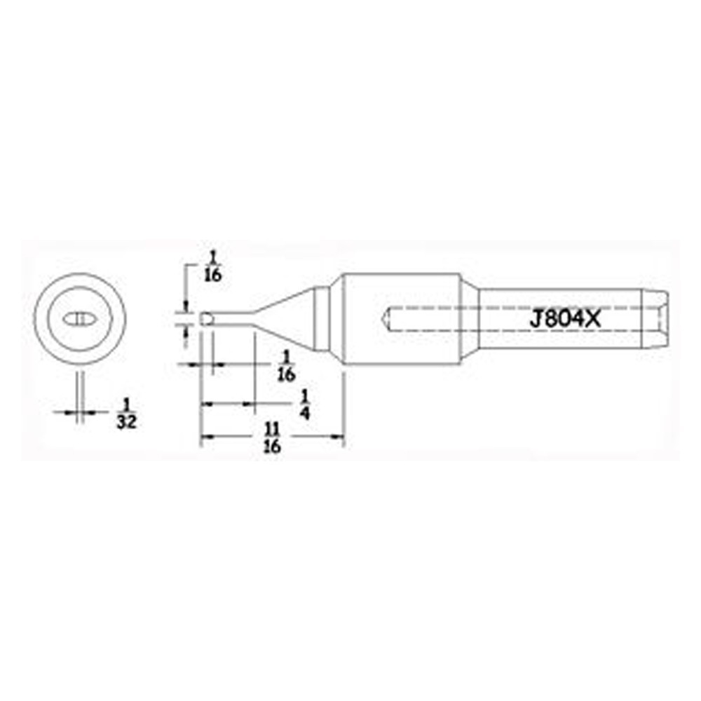 Hexacon J804X Turned-Down Chisel Soldering Tip, 1/16"