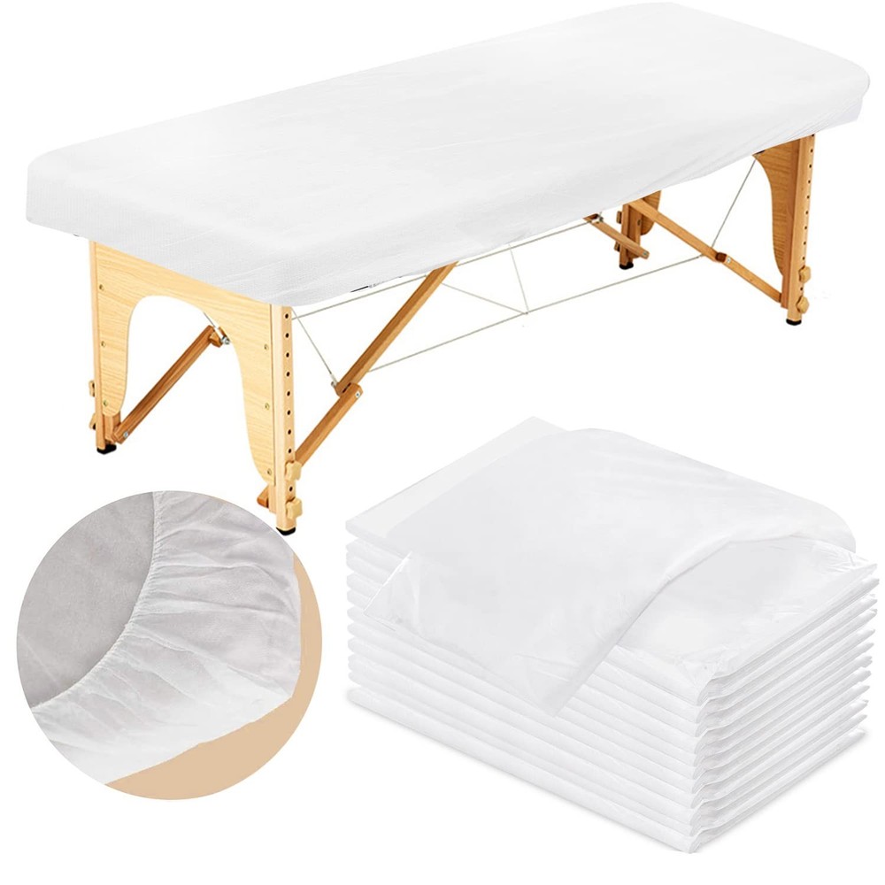 25PCS 84x35in Disposable Fitted Massage Table Sheets with Elastic, Breathable...