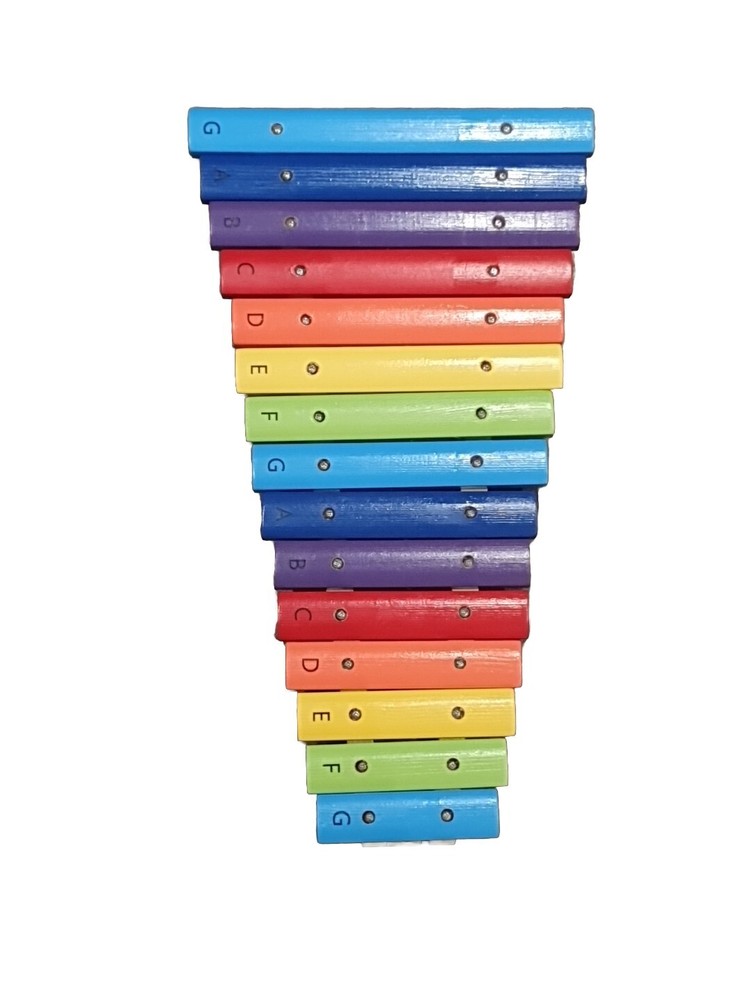 Rainbow Xylophone 15 Note, Two Octaves G-G Colour-Coded with Beaters - A-Star