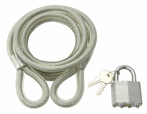NEW! ABSOLUTE ORIGINAL BICYCLE CABLE LOCK 10MM X 72 IN CLEAR.