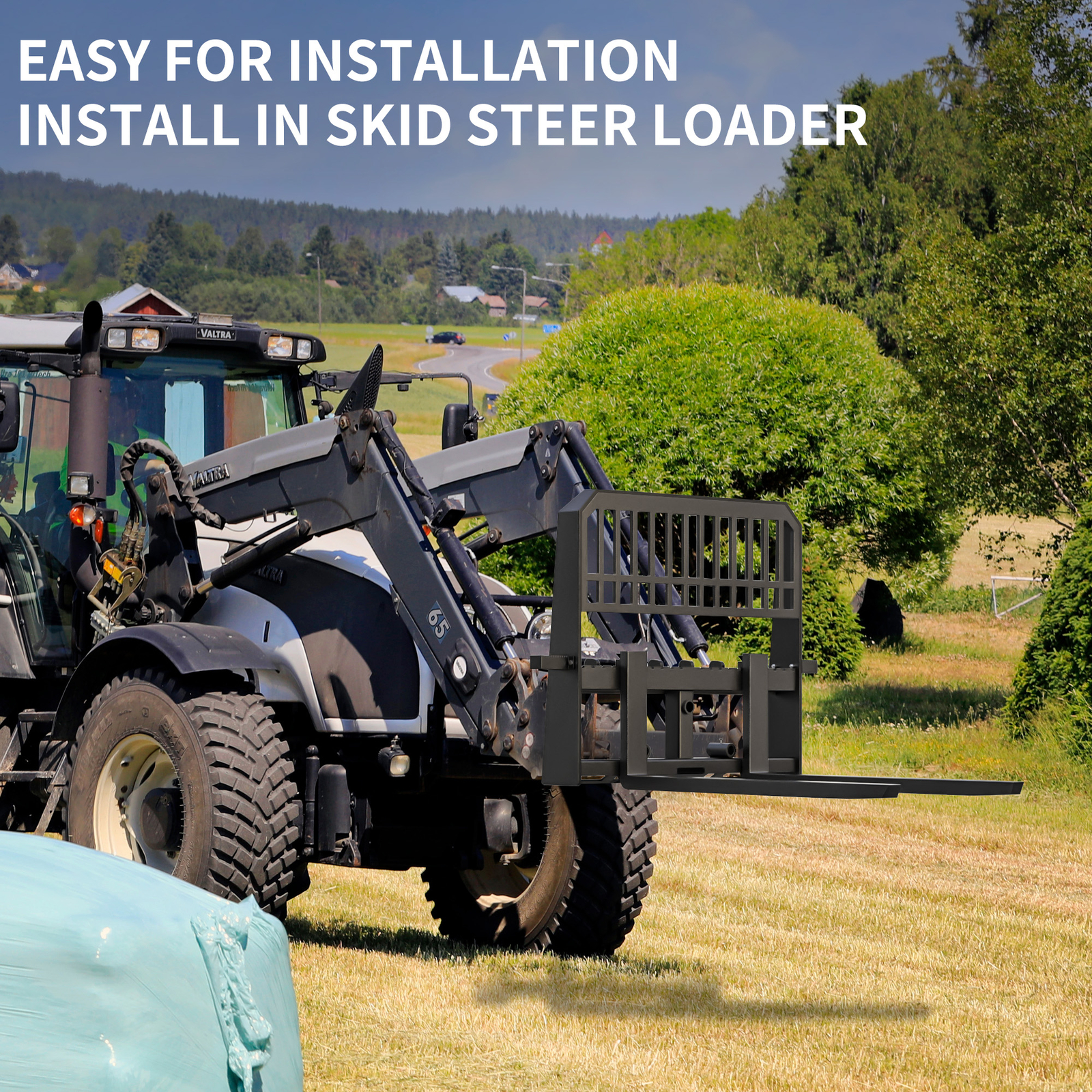 Quick Tach 48" Blades & 45" Frame Skid Steer Pallet Fork Attachment 4000 LBS