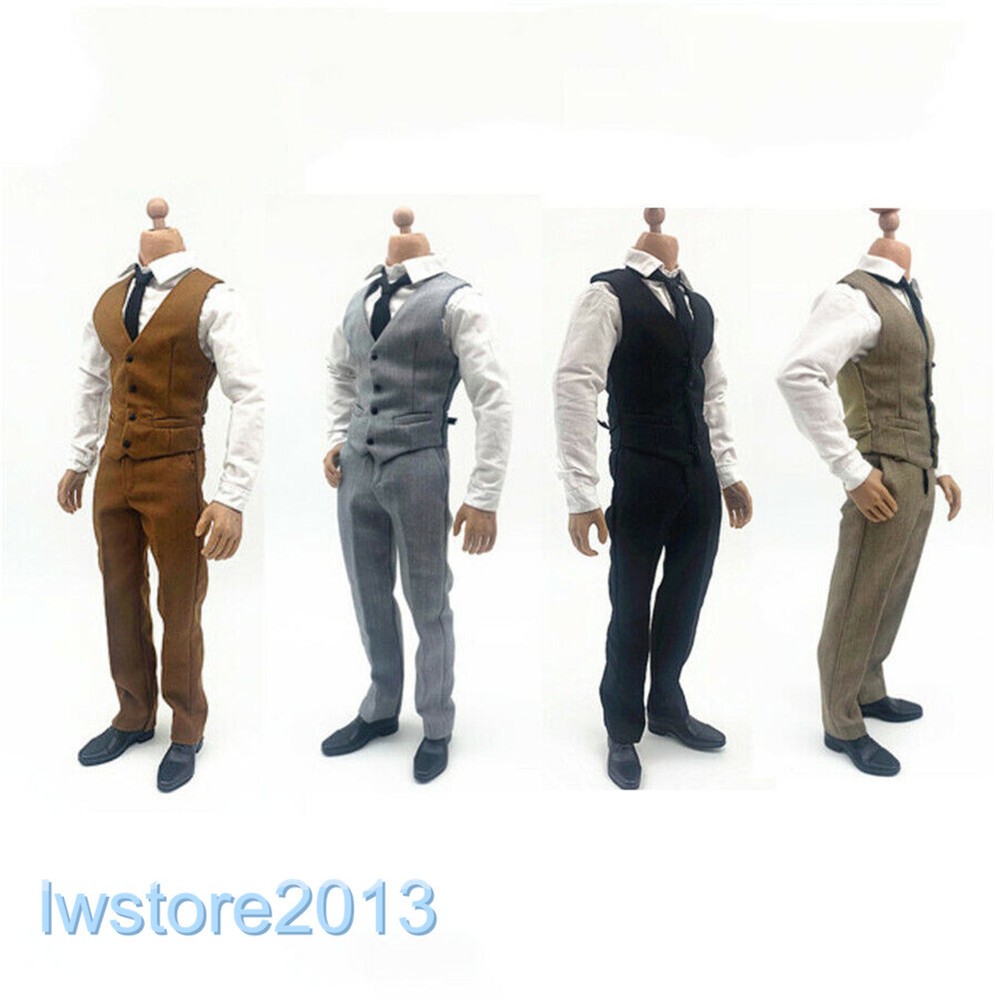 1/6 Men's Suit Vest Pants Trousers Shirt Clothes For 12'' Male Figure Body Toys