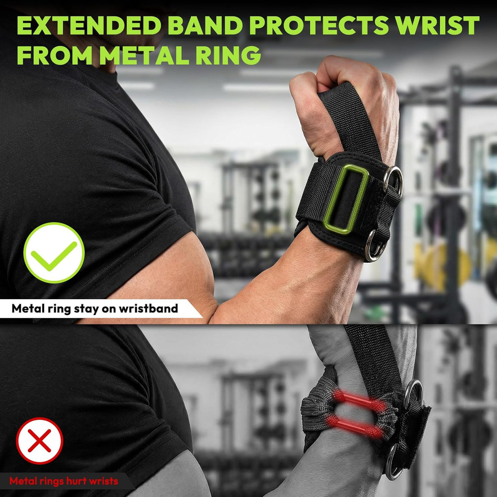 Premium Weight Lifting Straps with Cuffed D Ring for Enhanced Grip