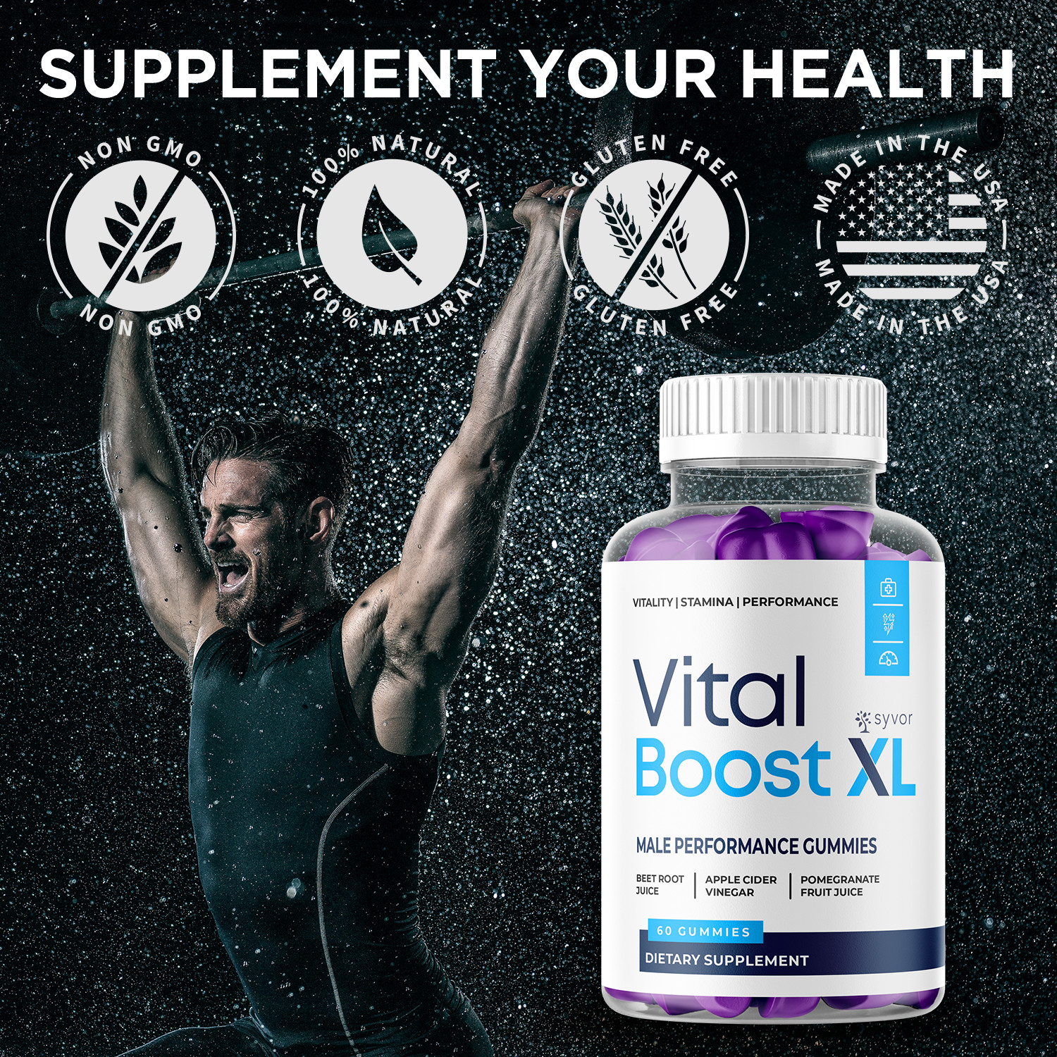 (2 Pack) Vital Boost XL Male Gummys Advanced Formula VitalBoost XL 120 Gummies
