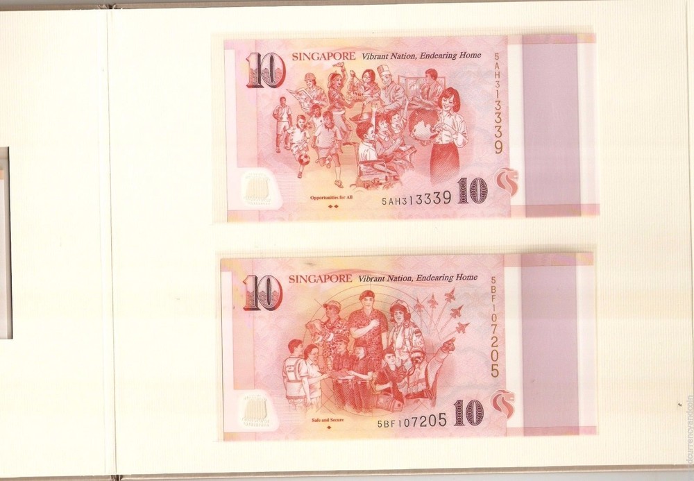 SINGAPORE 50 DOLLARS $10 x 5 Diff UNC Commemorative Set 2015 NOTE SG Folder NOTE