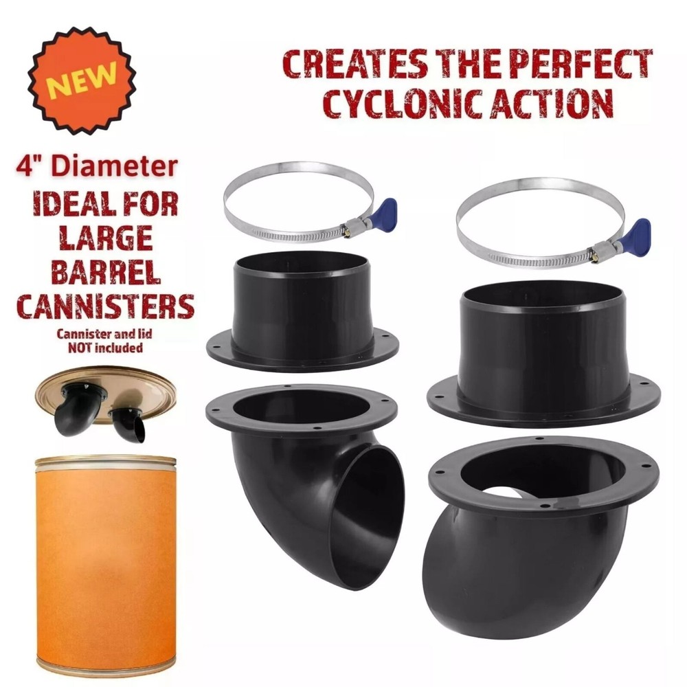 4" Cyclone Dust Separator Collector Kit Barrel Drum Trash Can Workshop Extractor