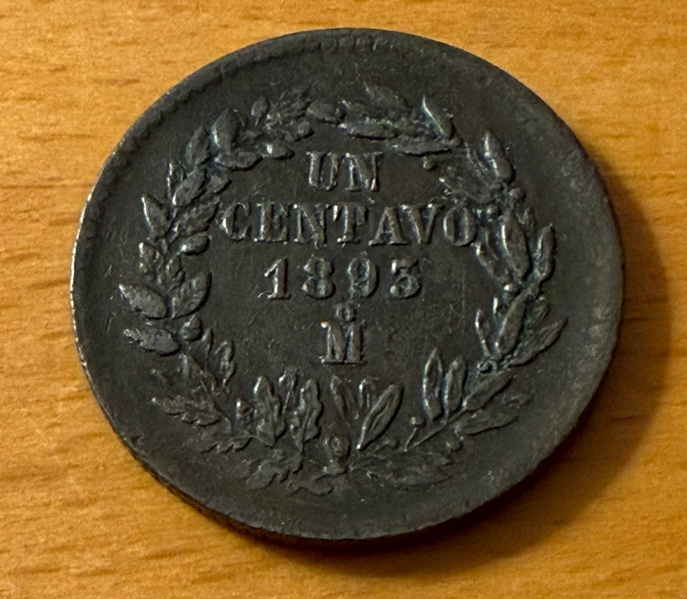 Mexico 1893 Mo Copper 1 Centavo Circulated