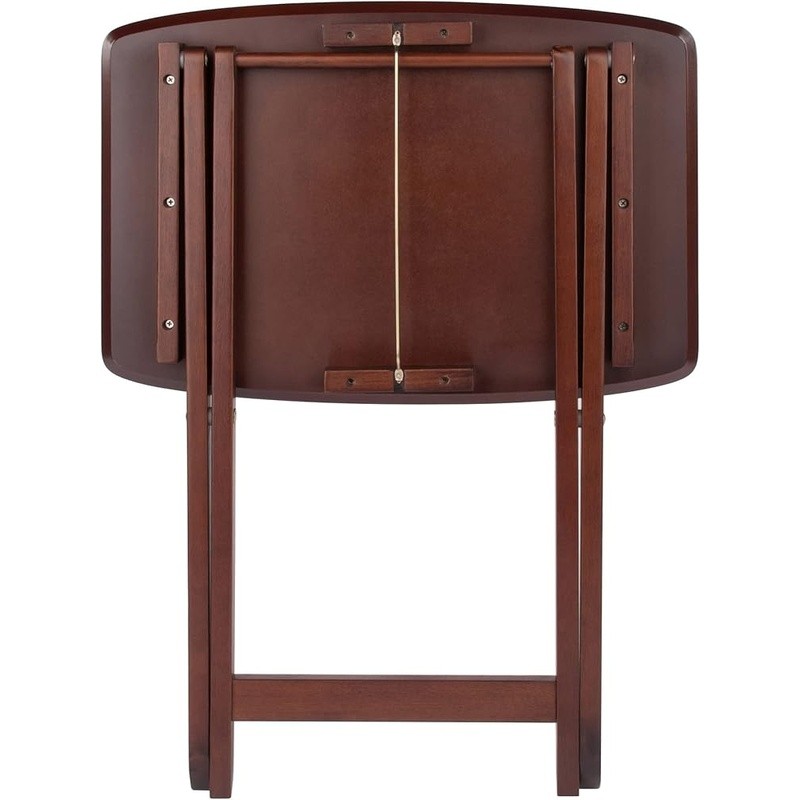 2-Piece Folding Rectangular Table Set Easy Storage Wooden Tables Home Use