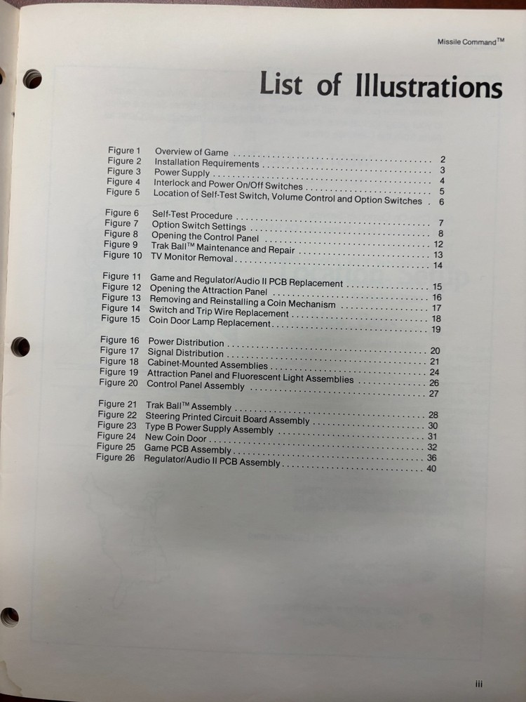 ORIGINAL-ATARI-MISSILE COMMAND-OPERATION, MAINTENANCE & SVC MANUAL-DRAWING SUPP