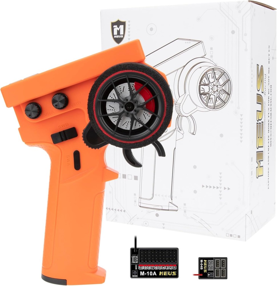 MEUS RACING ME-10B RC Transmitter 10 Channels 2.4GHz and Orange - 2 Receivers