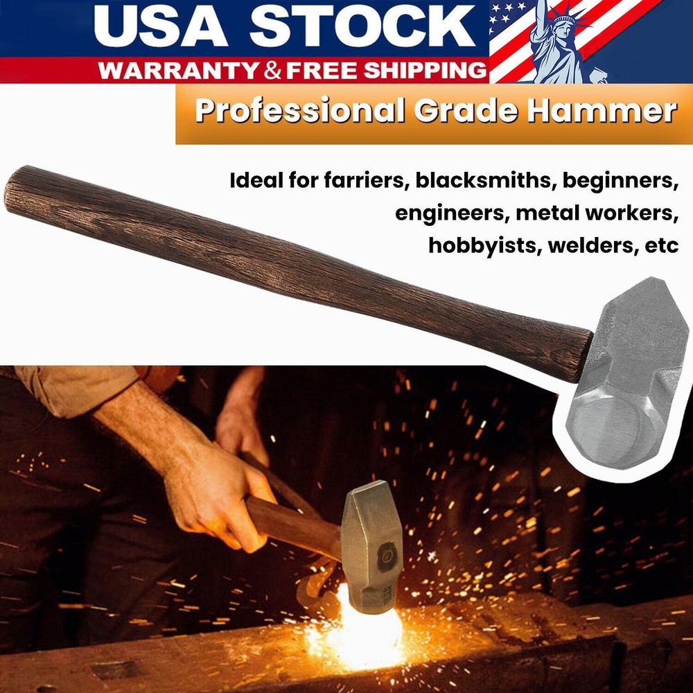 Blacksmith 4LB Handmade Hammer Metal Forged Knife Making & Forging Tools