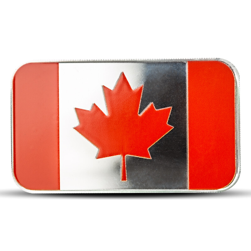 1 oz Canada Country Flag Silver Bar (Colored)