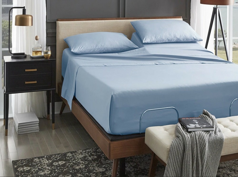 Egyptian Cotton 1000 TC Half Split Head Flex Top Sheet Set Adjustable 15 Deep