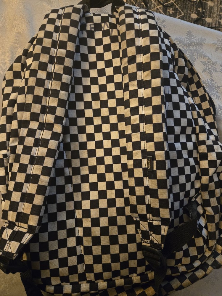 Vans Old Skool Checkerboard Backpack Black and White