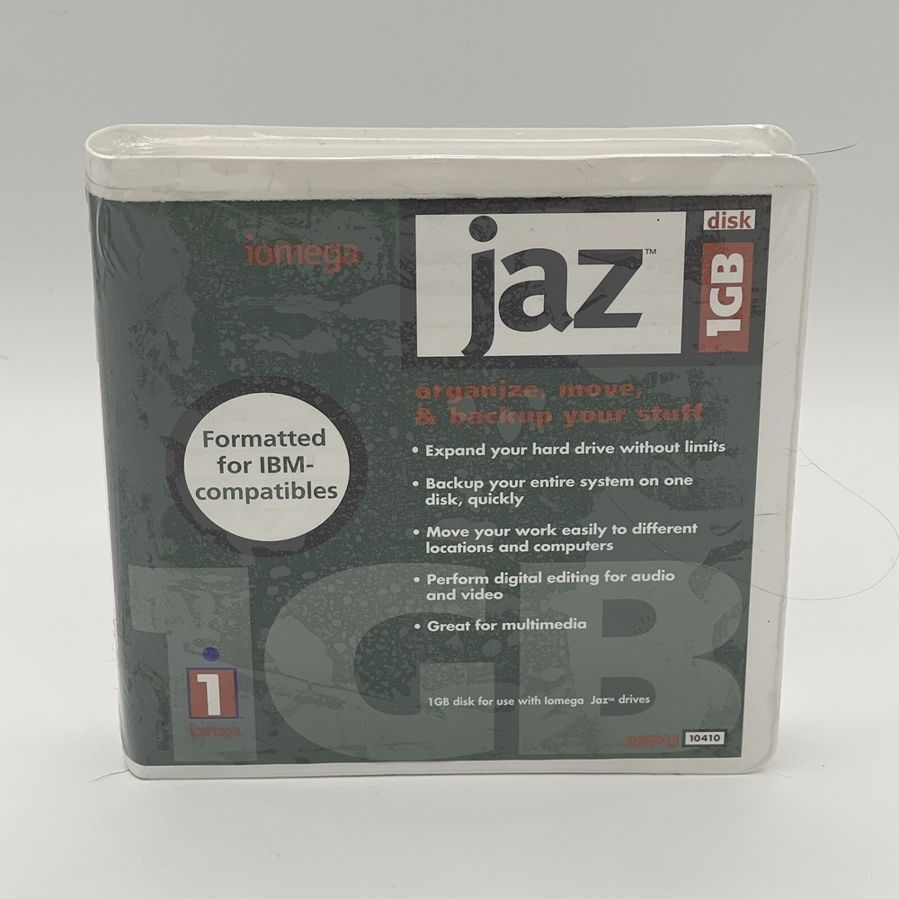 Iomega Jaz 1GB Disk PC Formatted New Sealed