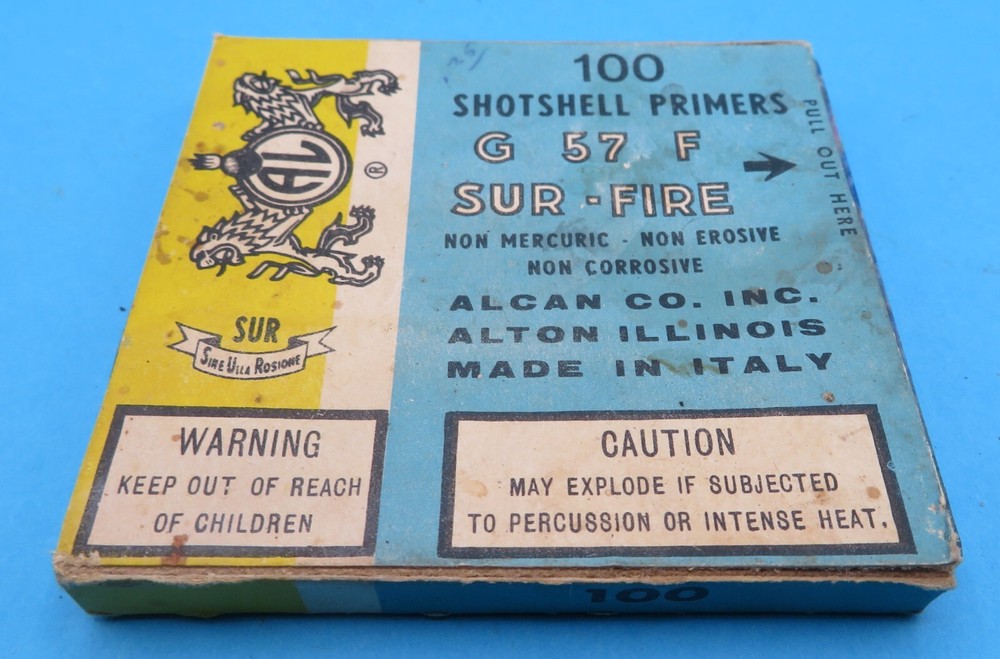 Antique Vintage ALCAN ShotShell Primers EMPTY primer Box  Box only
