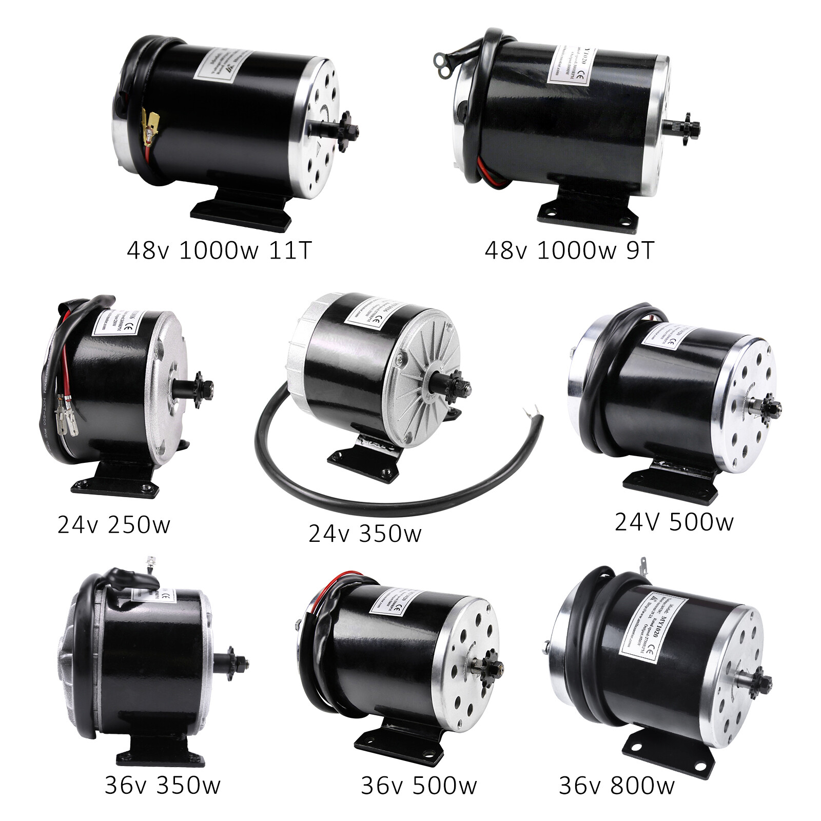 24V 36V 48V Electric Brush Motor For E-bike ATV Quad Go Kart Scooter Razor