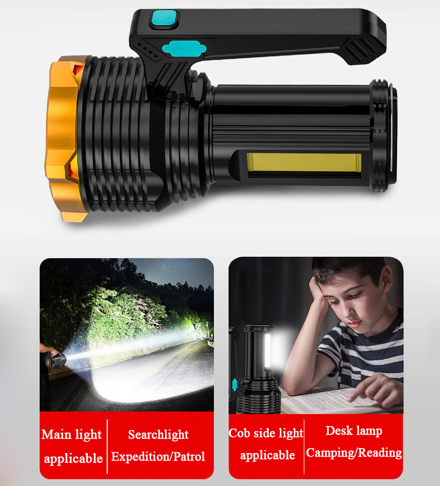 LED Flashlight Handheld Torch Lamp Worklight USB Rechargeable Small Light 8 Mode