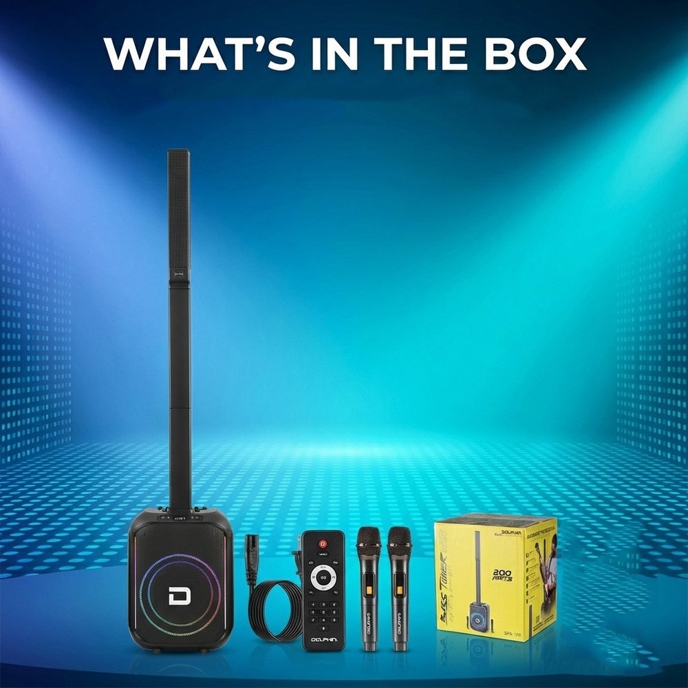 Powered Portable Column Array PA System Bluetooth Speaker with 12" Subwoofer NEW