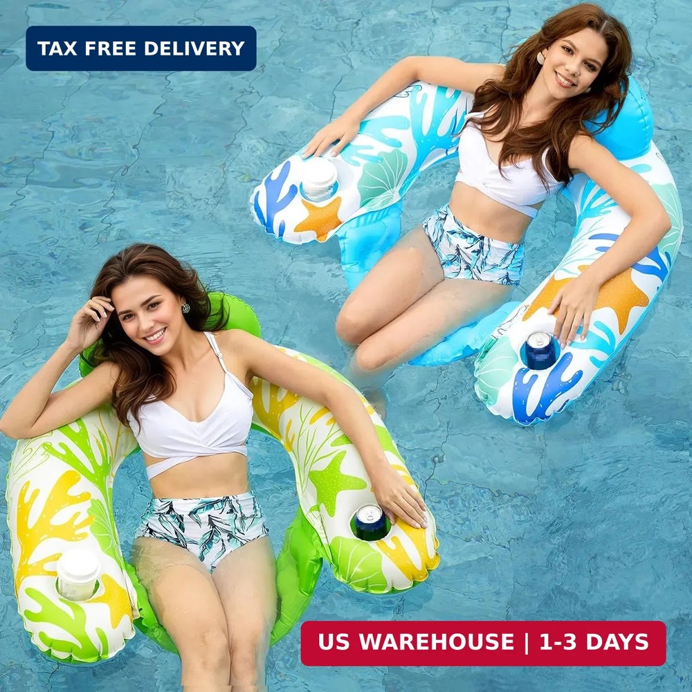 Jasonwell Inflatable Pool Float Chair - Pool Floaties Floating Pool Chair Lounge
