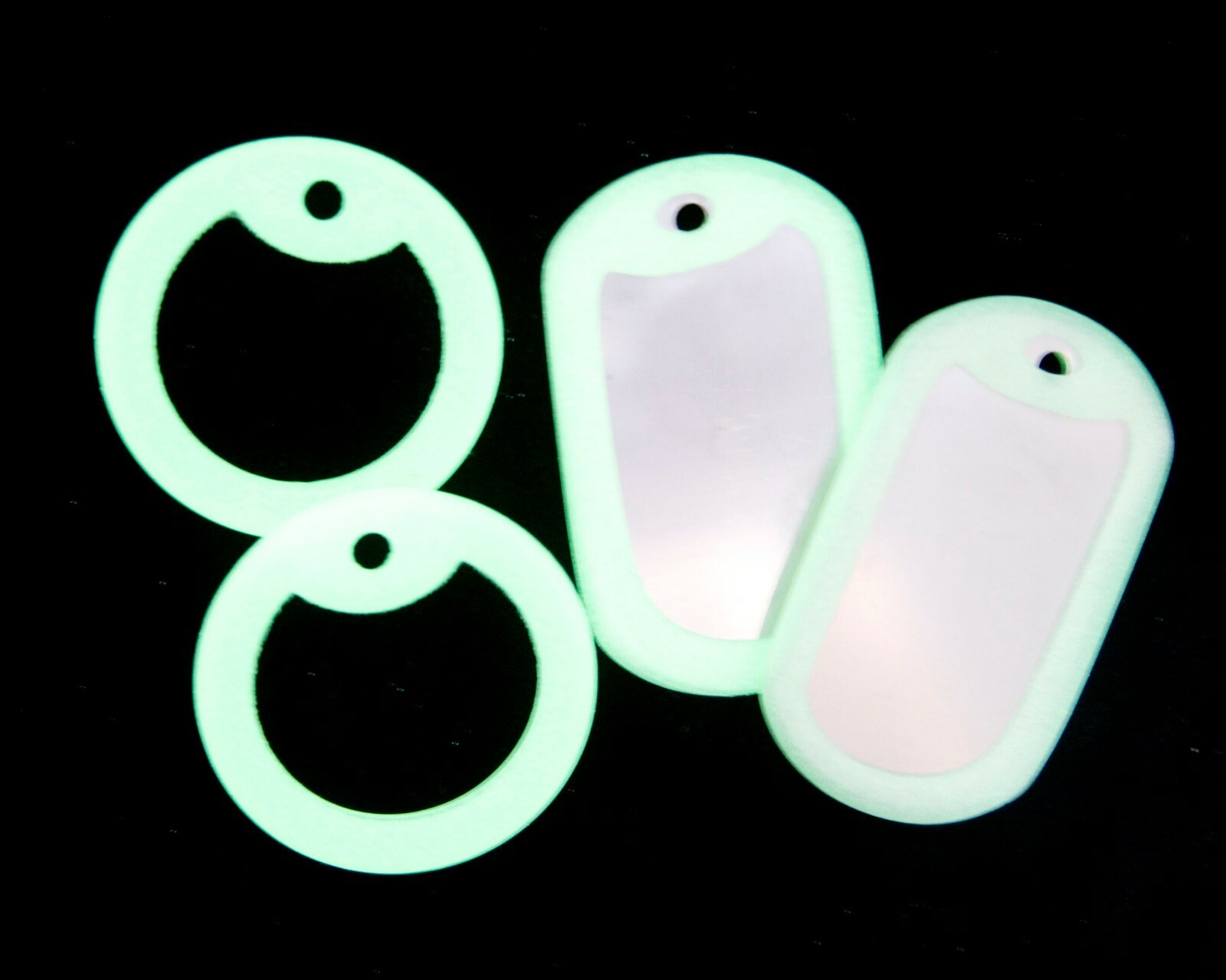 100 Glow In The Dark Green Military Army Dog Tag Rubber Silicone Silencers