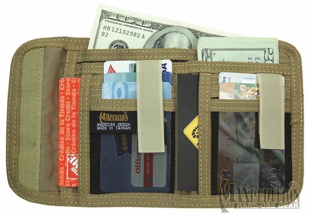 Maxpedition Spartan Wallet.Two Interior Hook & Loop Security Strips. Made Nylon