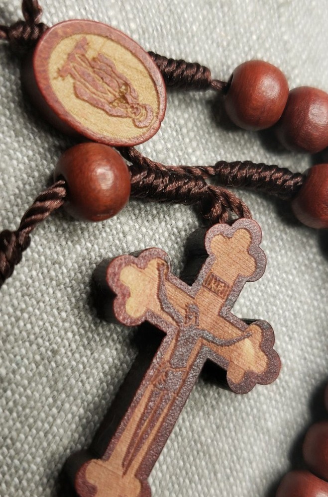 Vintage Rosary Our Lady of Guadalupe red beads Christian G81