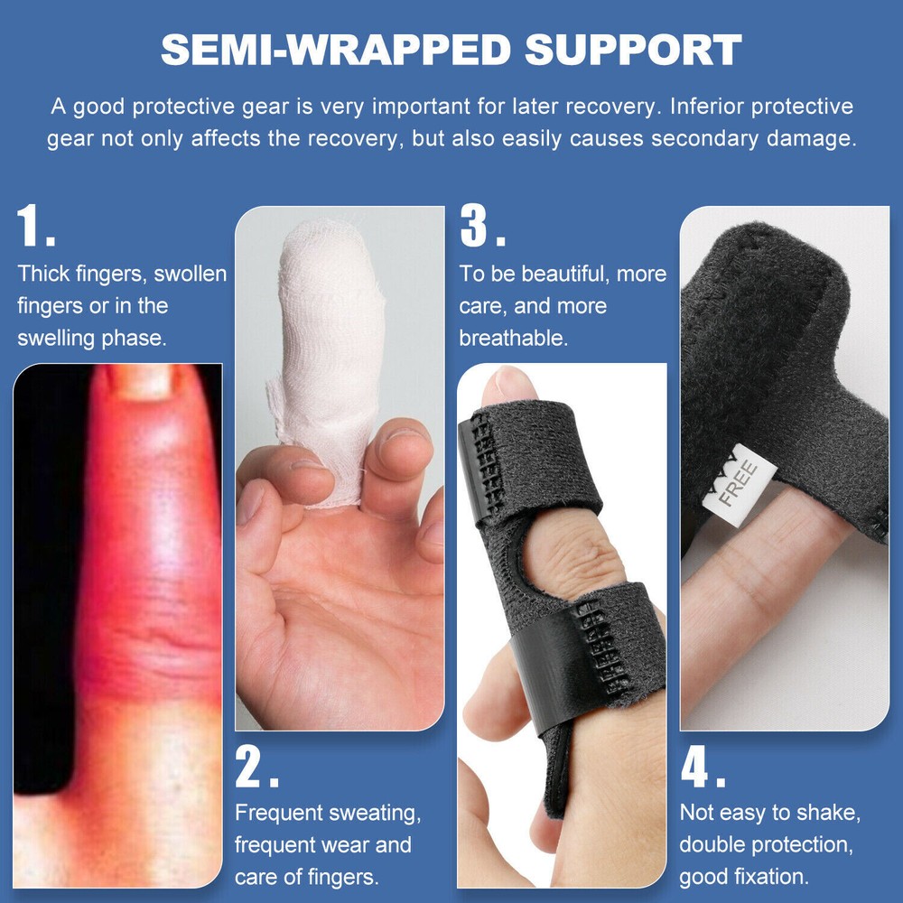 3pcs Trigger Finger Splint Straightener Corrector Support Brace Protector Relief