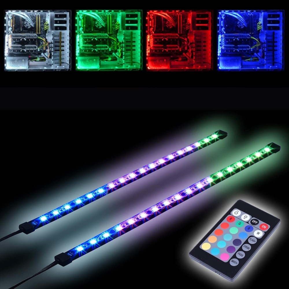 RGB LED Strip Computer Lighting via Magnet with Controller for Desktop Comput...
