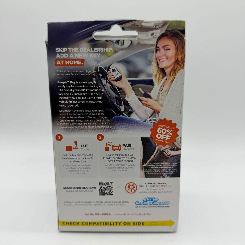 New Car Keys Express Simple Key Key Replacement Kit CDRH-E3ZOSK