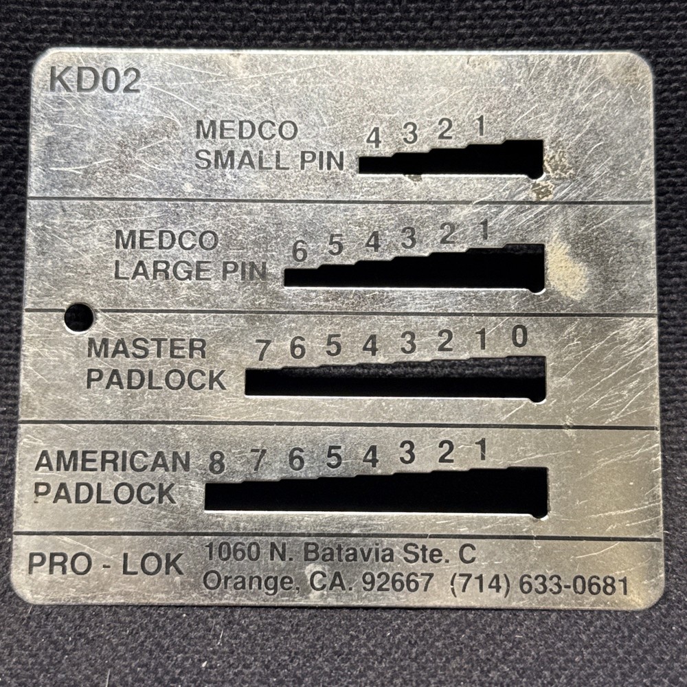 Pro-Lok Pin Key Decoder - Model: KD02 - Medco (small & Large) Master, American