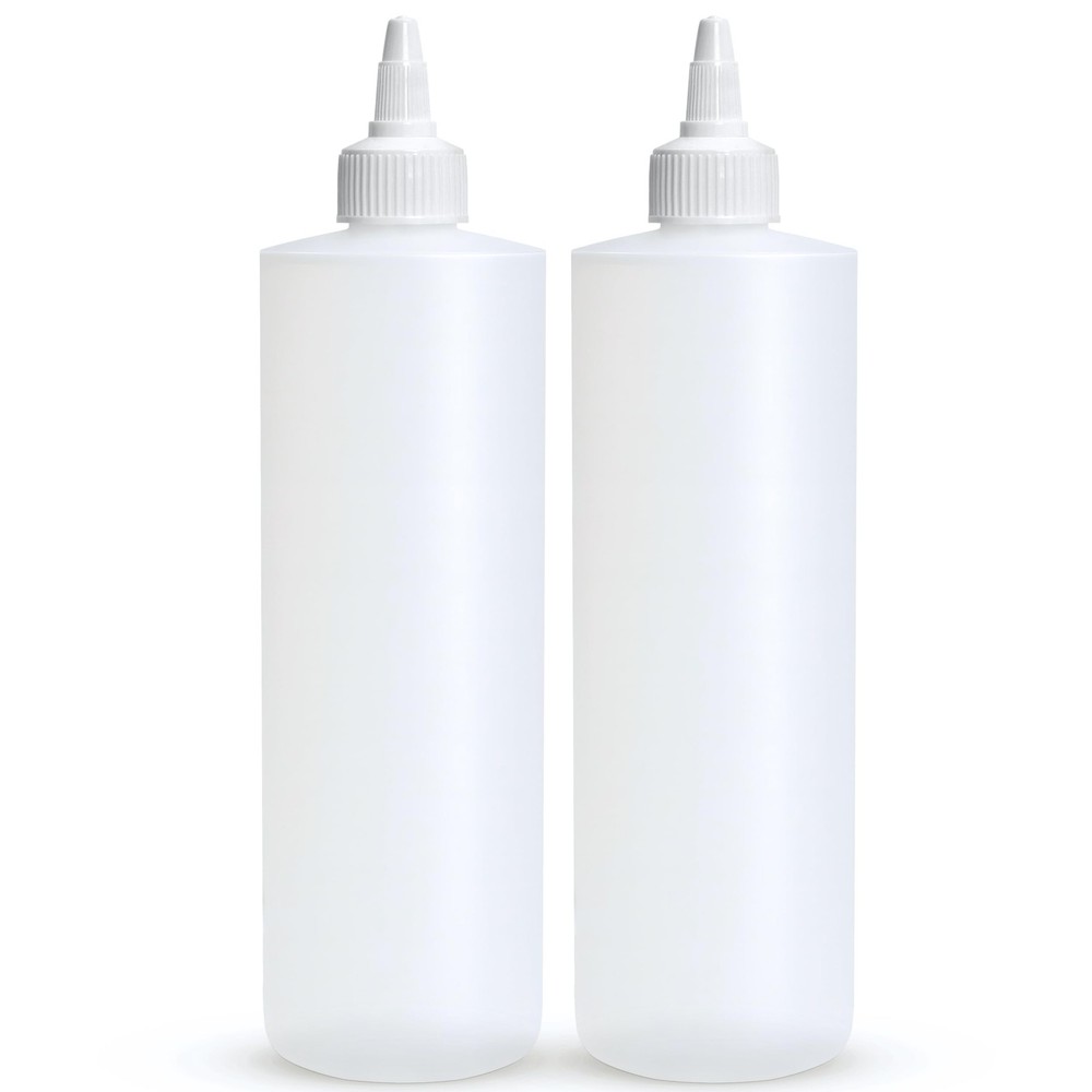 BRIGHTFROM Condiment Squeeze Bottles, 16 OZ Empty Squirt Bottle with Natural