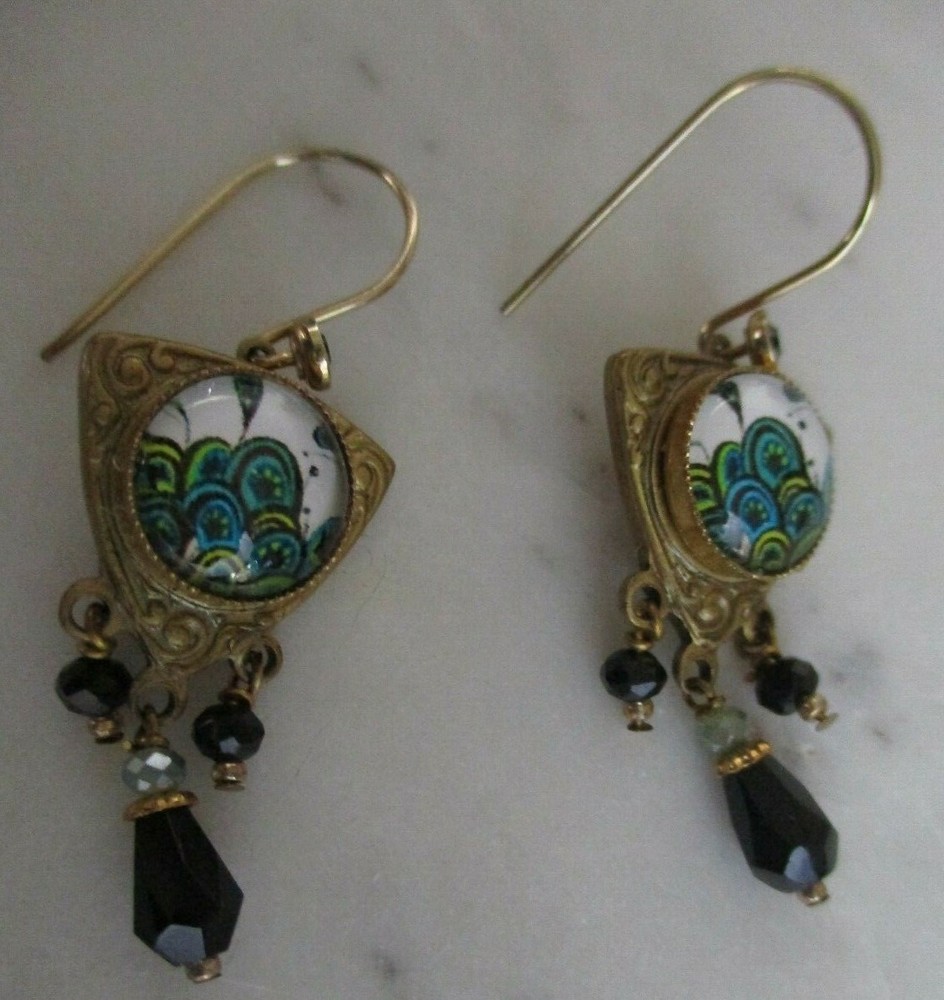 Petite Earrings dangle gold tone