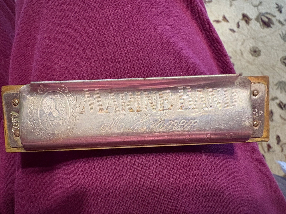 5 vintage Harmonicas. Beautiful instruments