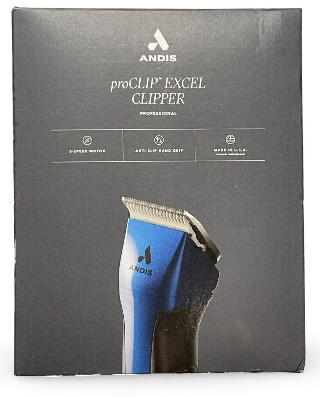 New Andis ProClip Excel 5-Speed Detachable Blade Clipper Dog Pet Blue