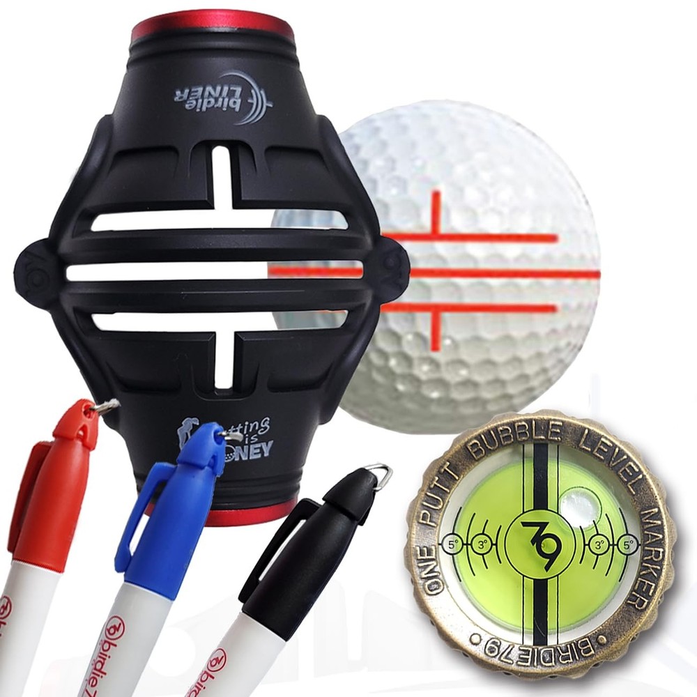 , 360Degree Golf Ball Marker & Slope Reading by Bubble Angle Alignment Tool S...